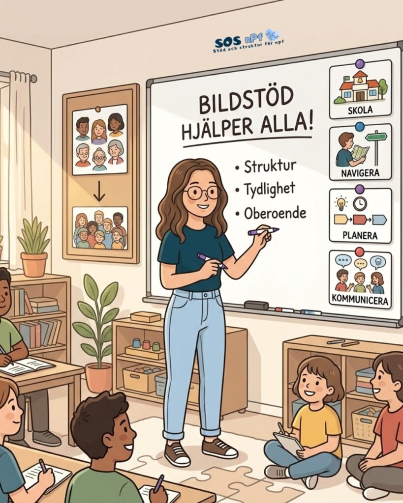 Bildstöd skapar tydlighet och trygghet i vardagen för barn med NPF.
