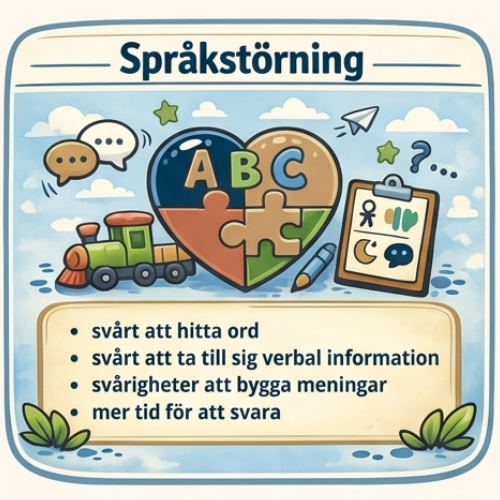 Språkstörning påverkar hur man förstår och använder språk.