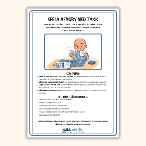 Tecken som stöd - TAKK 
spela memory